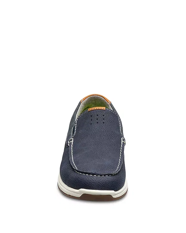 Детские слипоны для мальчиков с мысом мок Florsheim Kids, Navy Nubuck — фото 2