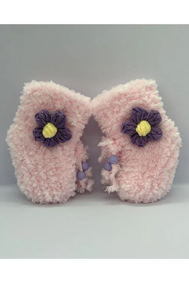 Детские пинетки для новорожденных с принтом Floral Hand Knitted Bebiktanem, Purple