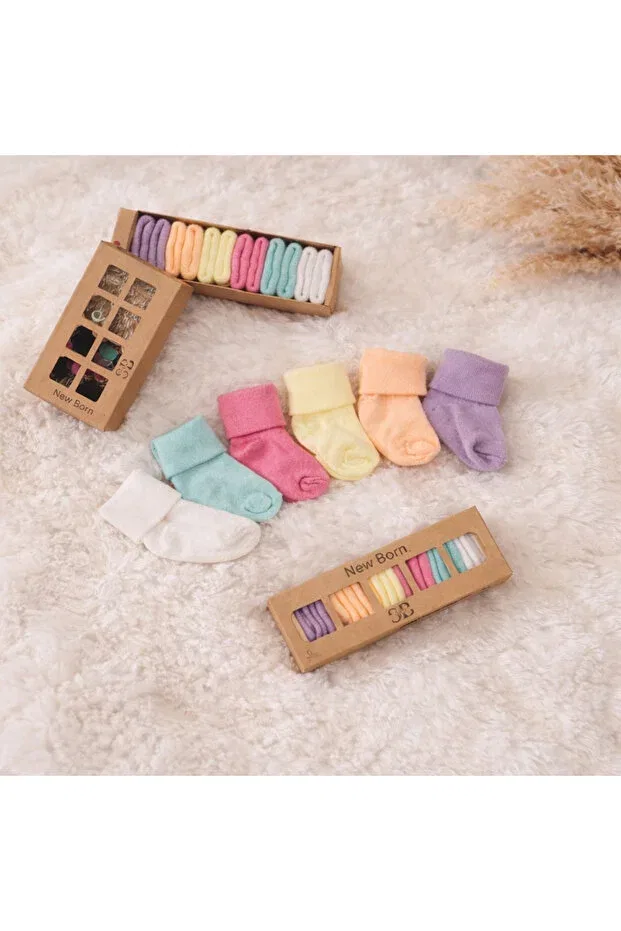 Детские носки хлопковые набор 6 пар Basics Happy Baby Butik, Pink-Multicolor