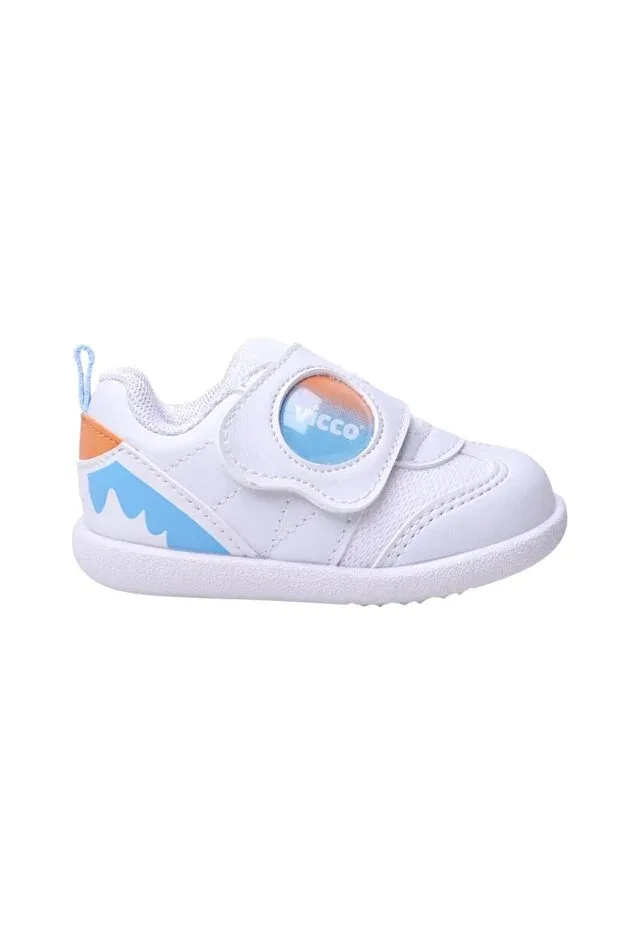 Детские туфли для девочек с принтом Donut first step shoes Vicco, White — фото 2