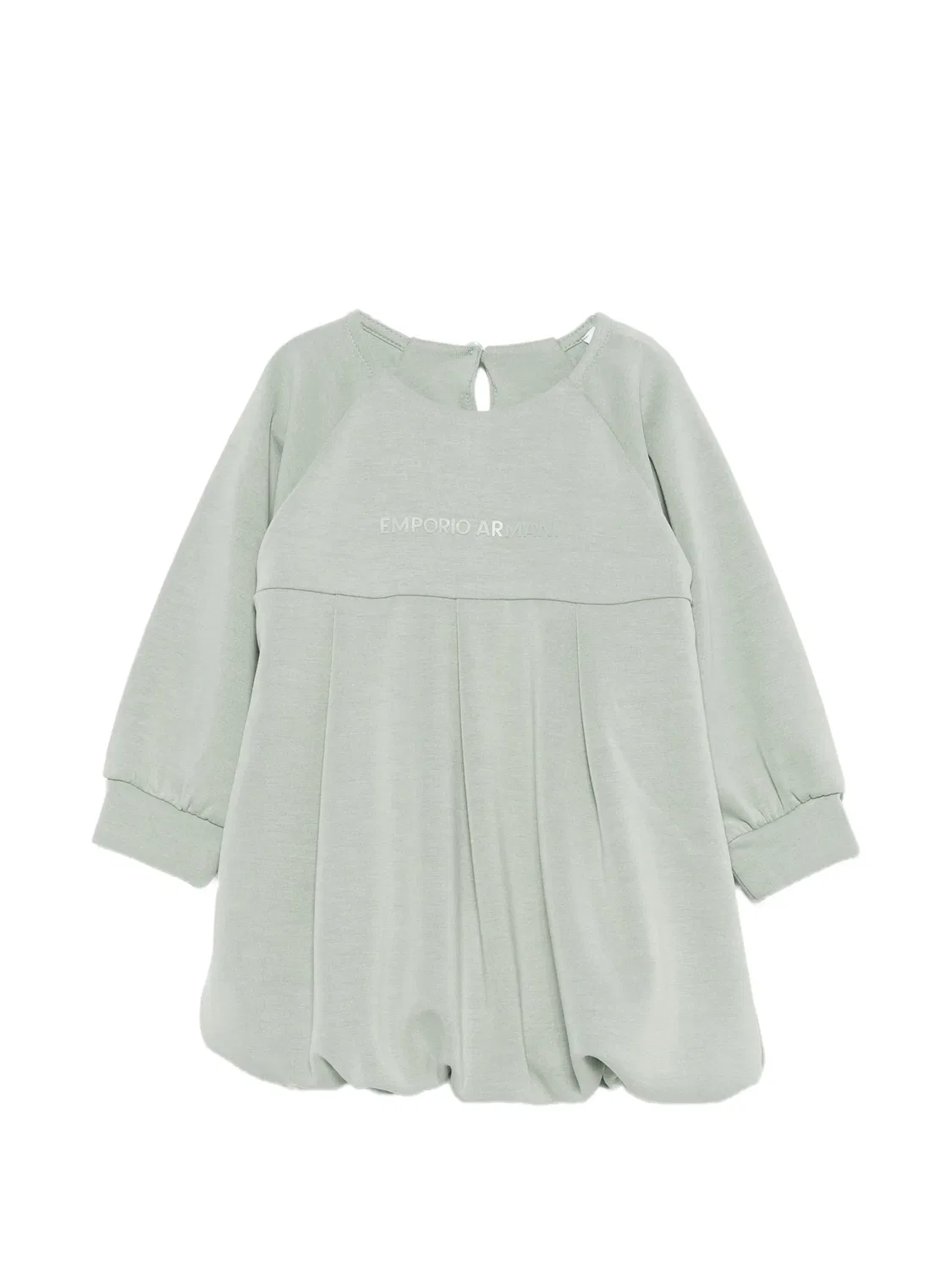 Плиссированное платье с логотипом, зеленое Emporio Armani, зеленый