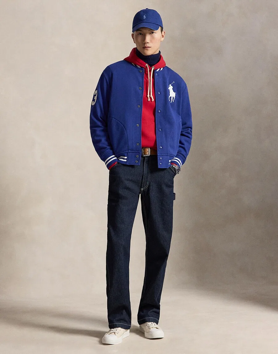 Худи на молнии Polo Ralph Lauren синего цвета — фото 4