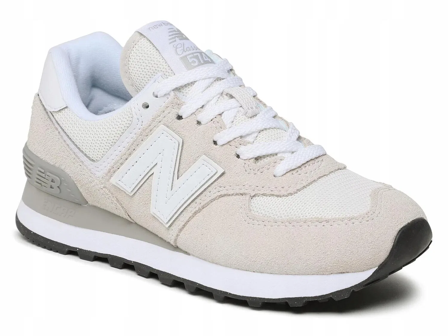 Детские кожаные кроссовки New Balance 574, Beige — фото 3