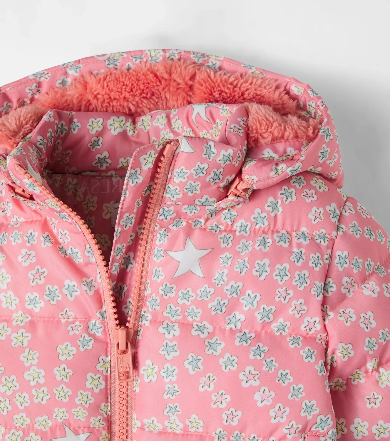 Детская куртка-пуховик с принтом Stella Mccartney Kids, розовый — фото 4