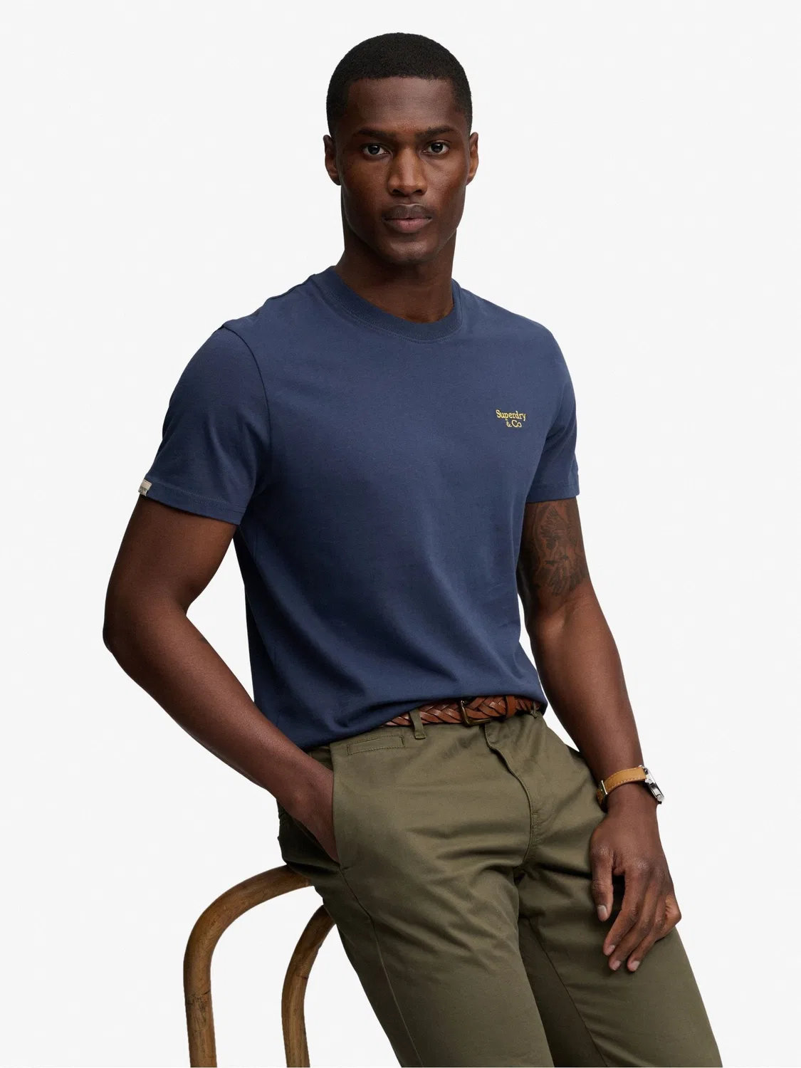 Футболка с вышивкой логотипа Essential Serif Superdry, синий