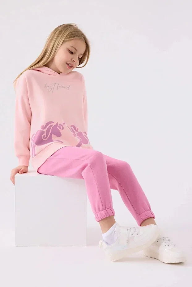 Детский спортивный костюм для девочек с принтом Rolypoly, Pink — фото 3