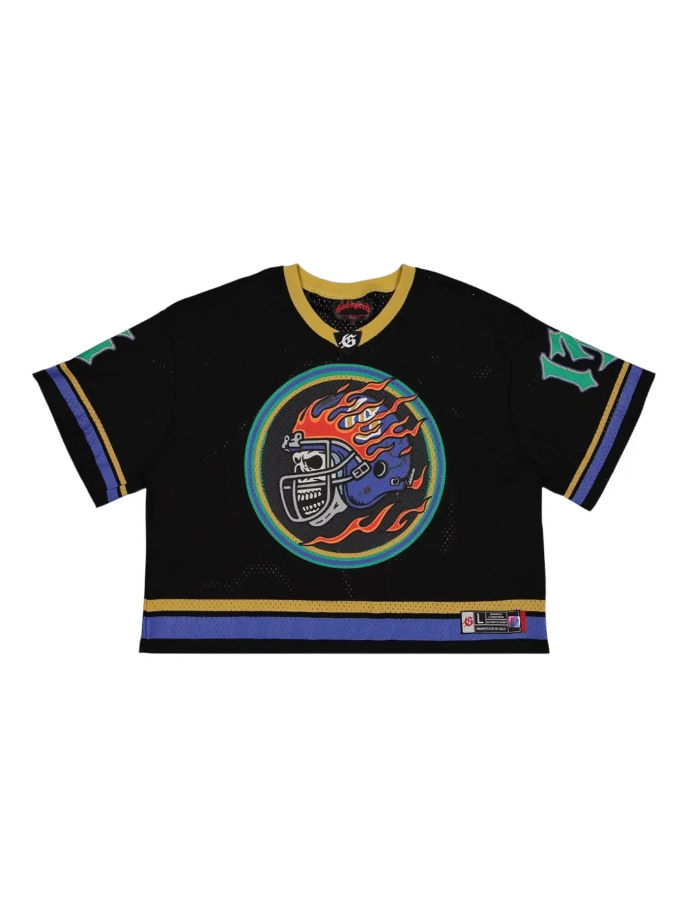 

Футболка с принтом в виде черепа First Down GODSPEED, черный