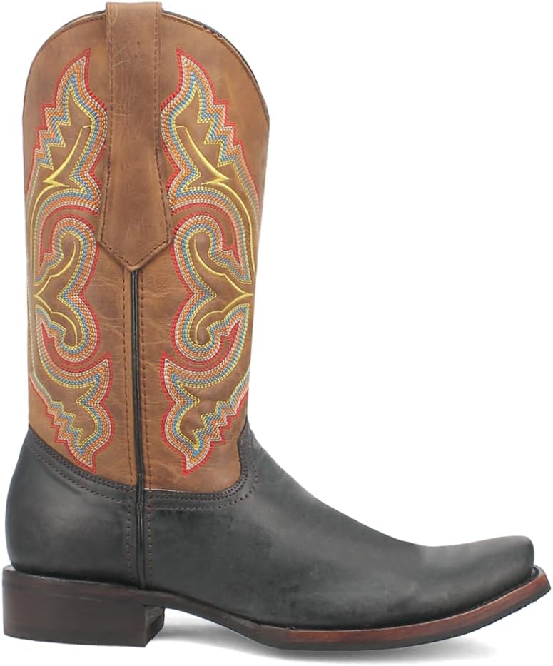 

Мужские повседневные ботинки Dingo True Grit с квадратным носком и вышивкой, средняя голень - коричневые, красные