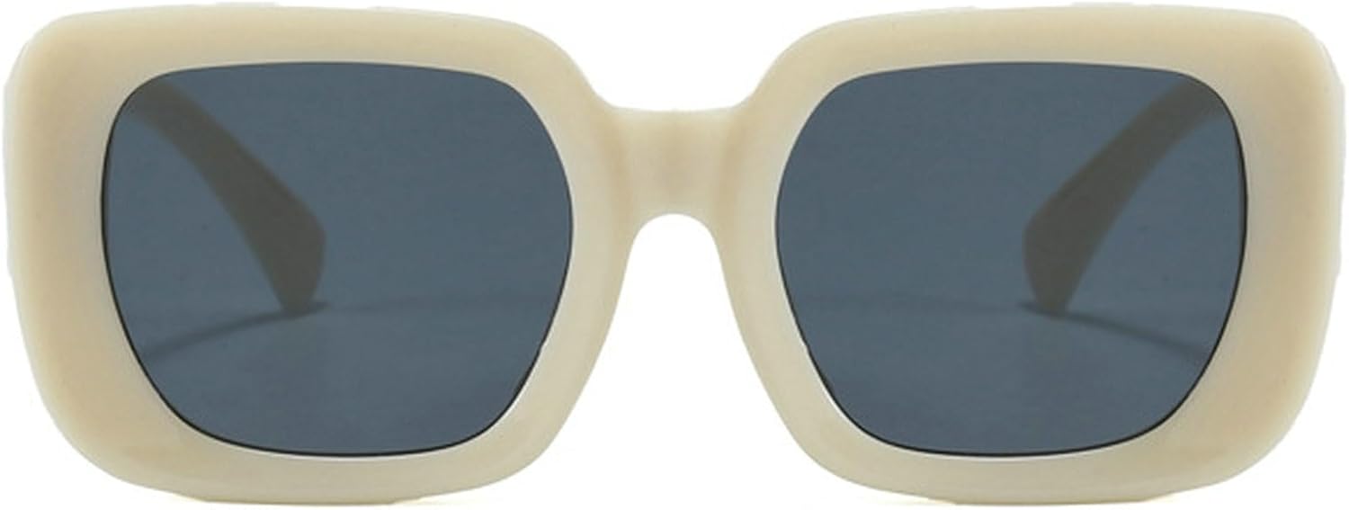 

Модные квадратные солнцезащитные очки для женщин и мужчин, стильные ретро-солнцезащитные очки в толстой оправе, солнцезащитные очки с защитой от УФ-излучения UV400 mincl, Beige Gray