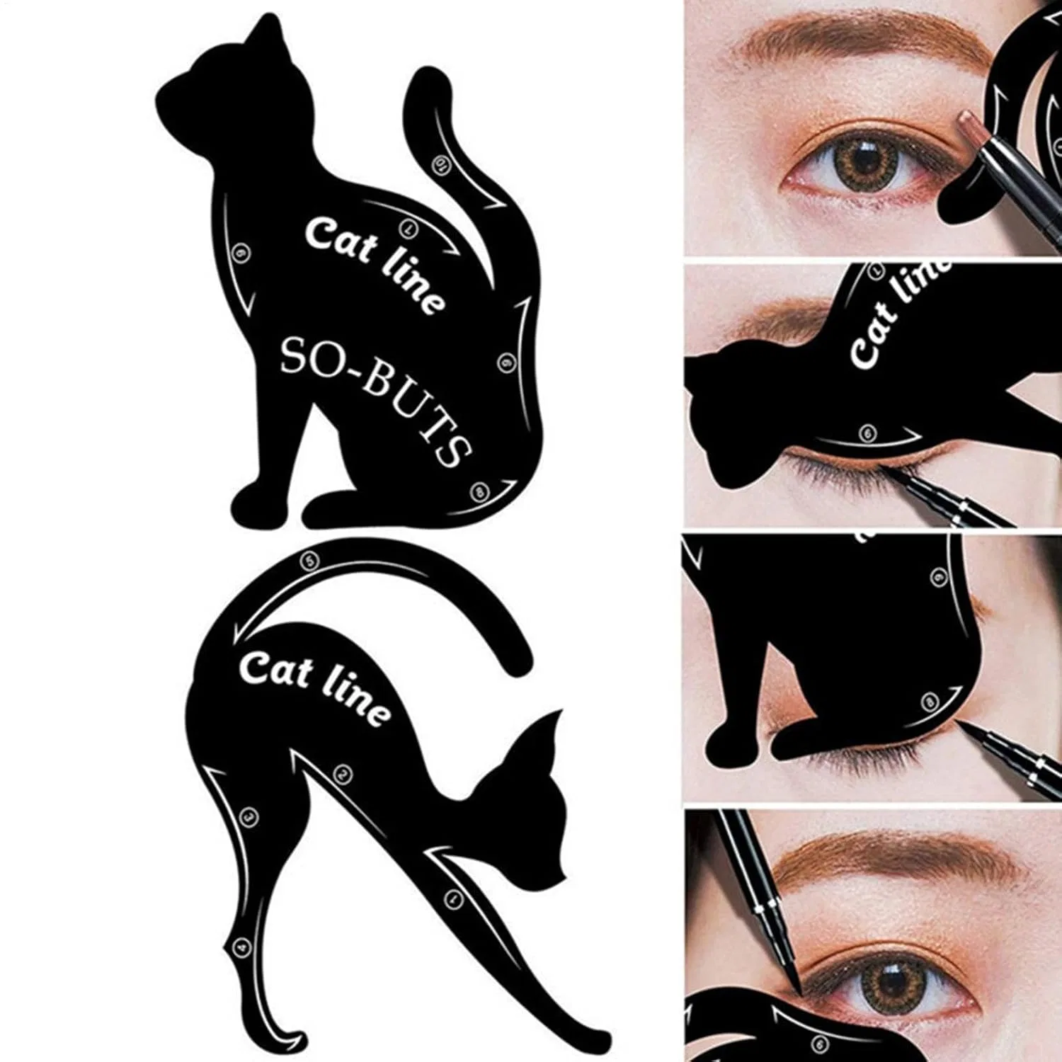 Трафарет для подводки глаз Cat Eyeliner Stencil, Dinchaakuarry, 2 шт, PVC — фото 4