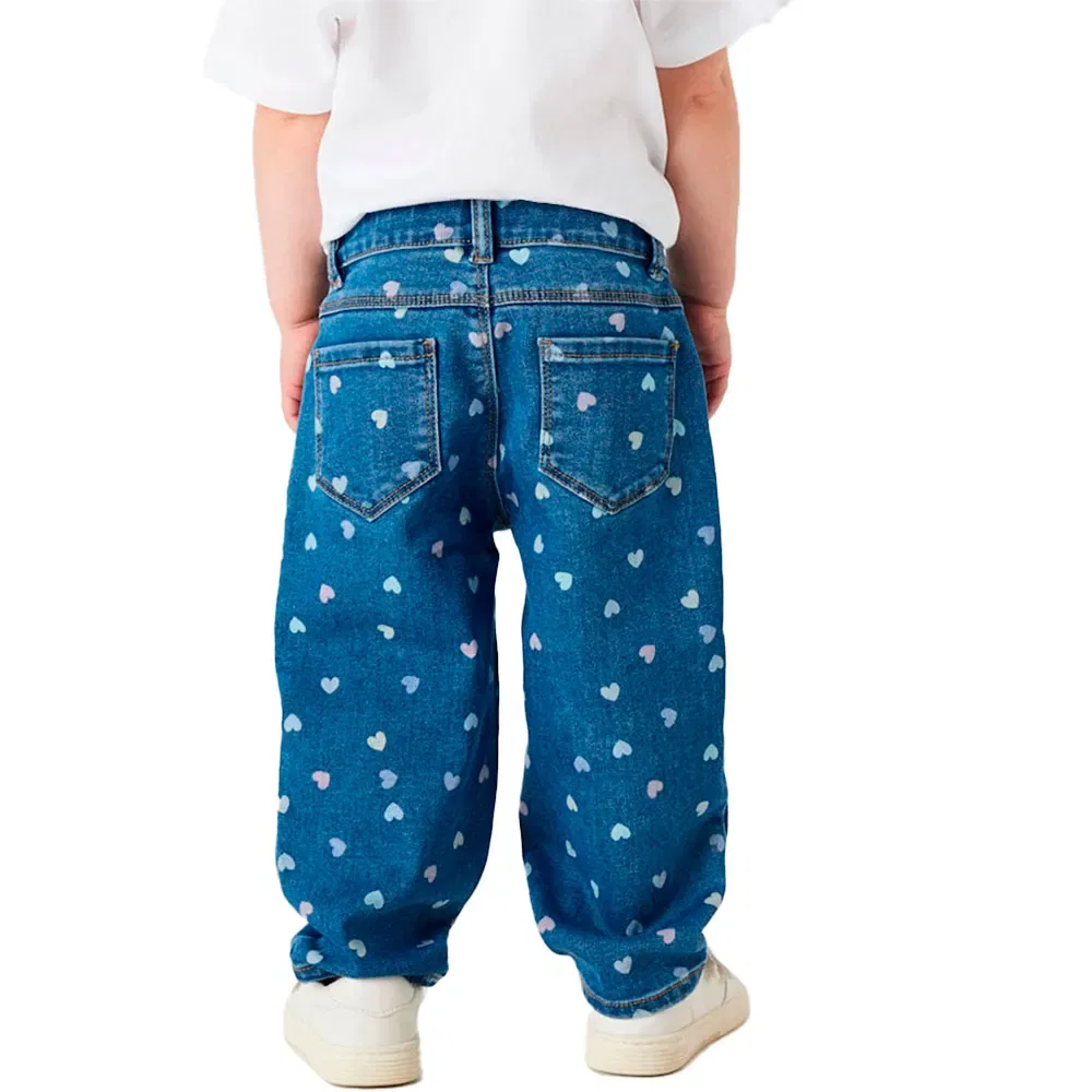Детские джинсы для девочек с принтом Bella Mom Shaped 3555 Name it, Blue — фото 2