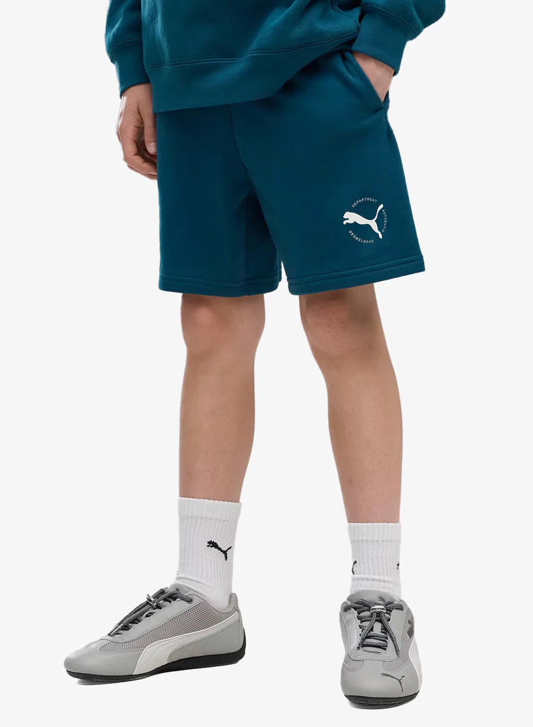 Шорты с графическим логотипом Puma, темно-синий