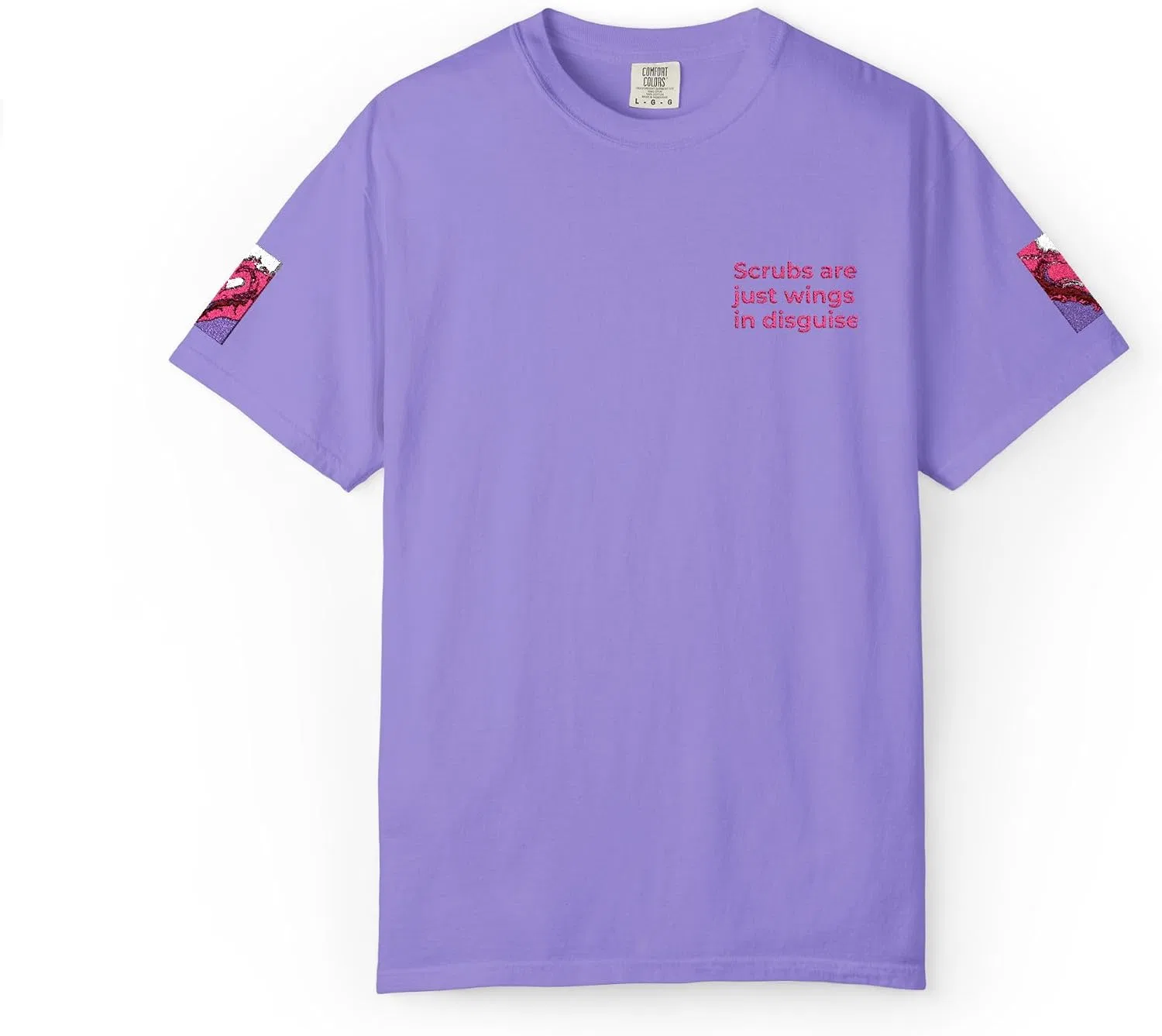 Футболка с принтом Scrubs are Just Wings in Disguise Comfort Colors, Violet