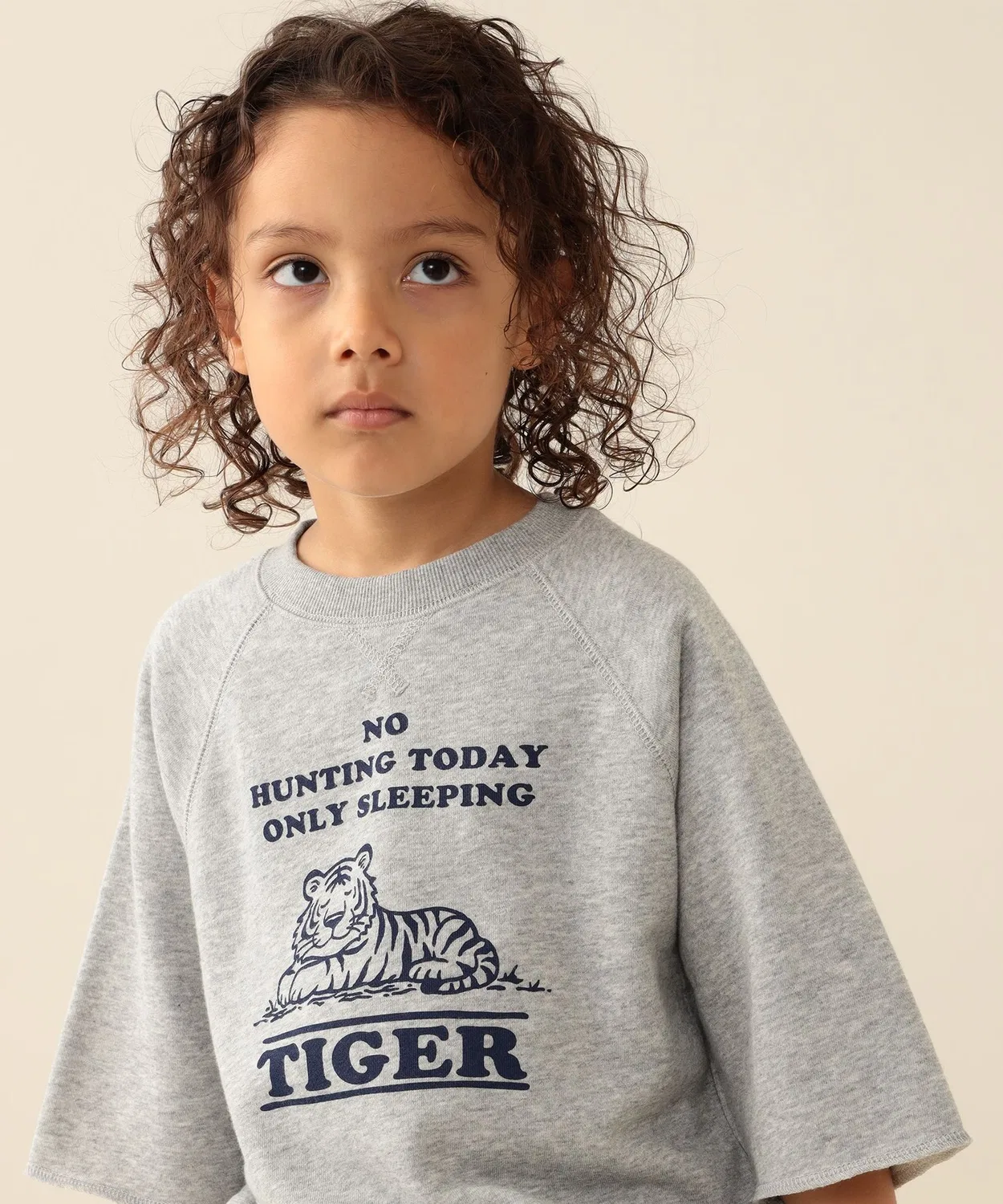 Детский свитшот с длинным рукавомс принтом Vintage College BEAMS mini, Light Grey — фото 3