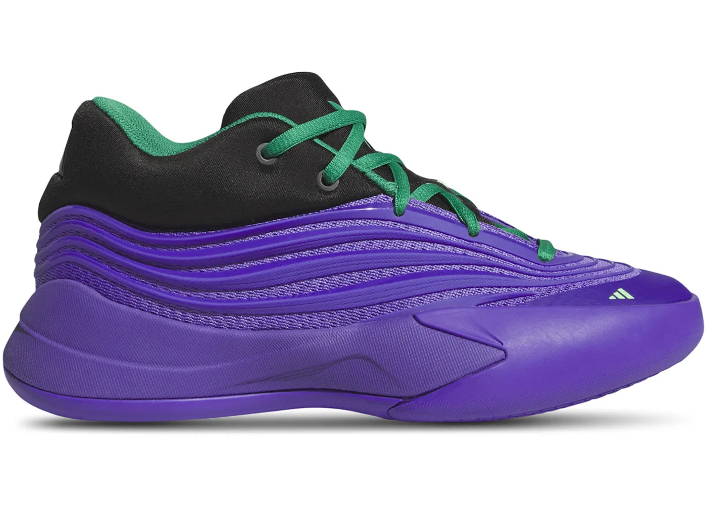 Детские кроссовки для мальчиков баскетбольные Adidas Dame 10, Purple Rush Core Black Court Green
