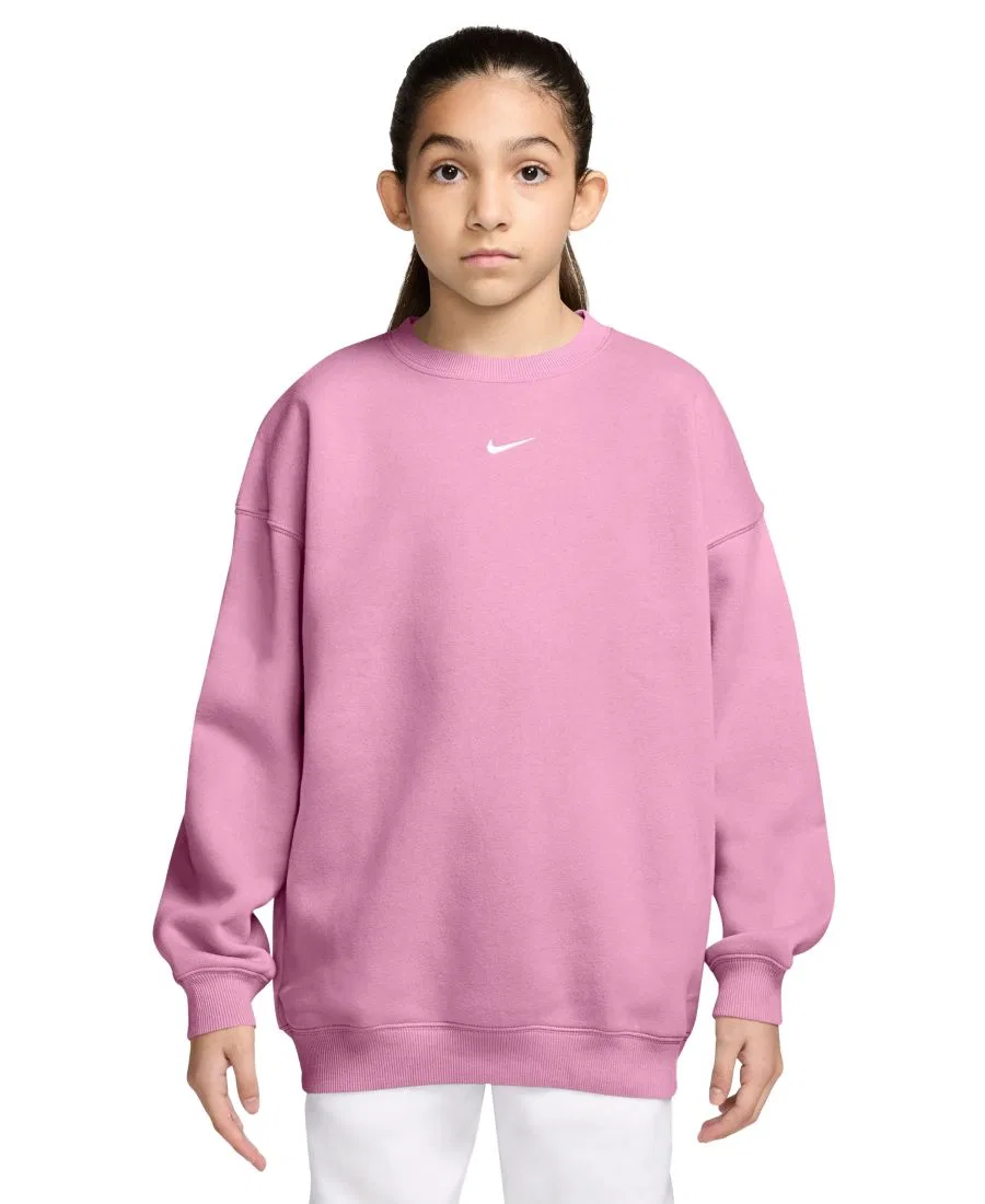 Свитшот оверсайз с вышитым логотипом Nike, Pink Rise/White