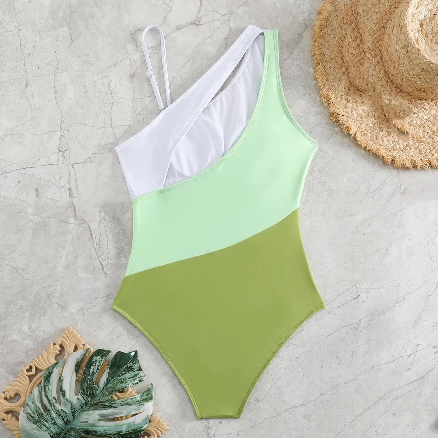 Женский цельный купальник с утяжкой живота One Piece Swimsuit, Green — фото 3