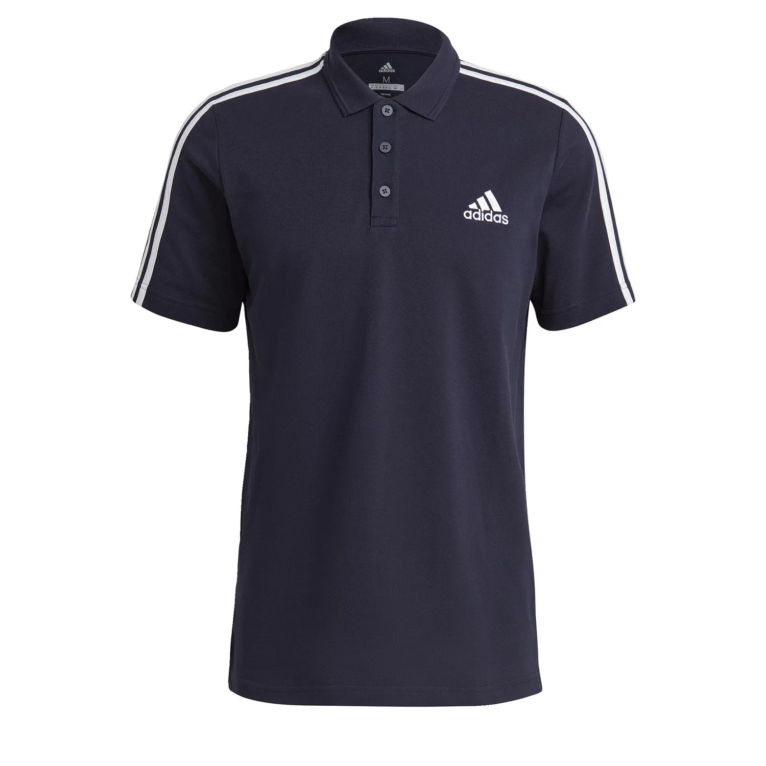 Мужское поло с вышитым логотипом AEROREADY Essentials Pique Embroidered Small Logo 3-Streifen Adidas, Blau Weiss