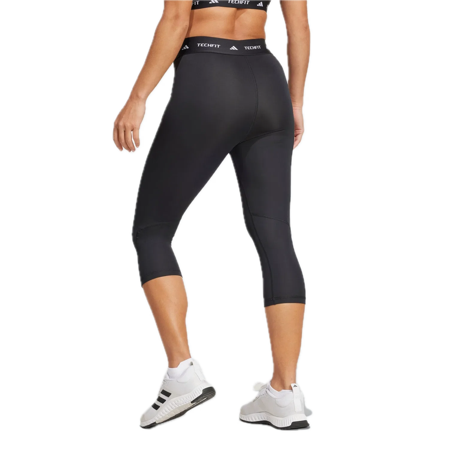 Женские облегающие капри Adidas TECHFIT, черный — фото 3