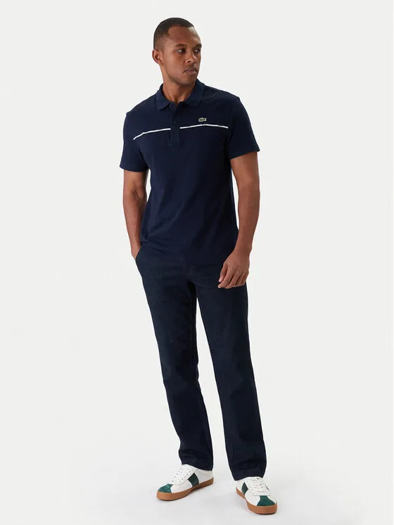 Поло regular fit Lacoste, темно-синий — фото 2