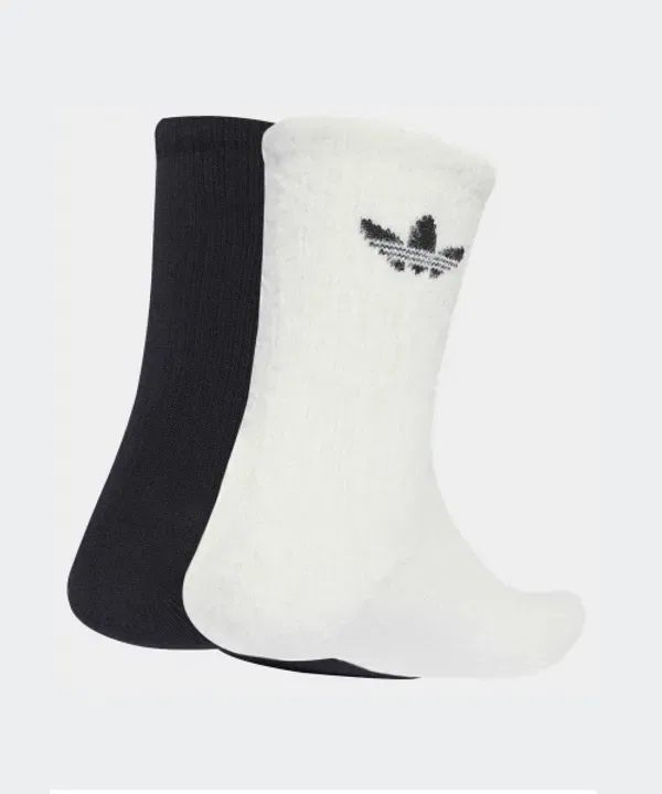 Носки пушистые, 2 пары, Adidas, белый, черный — фото 2