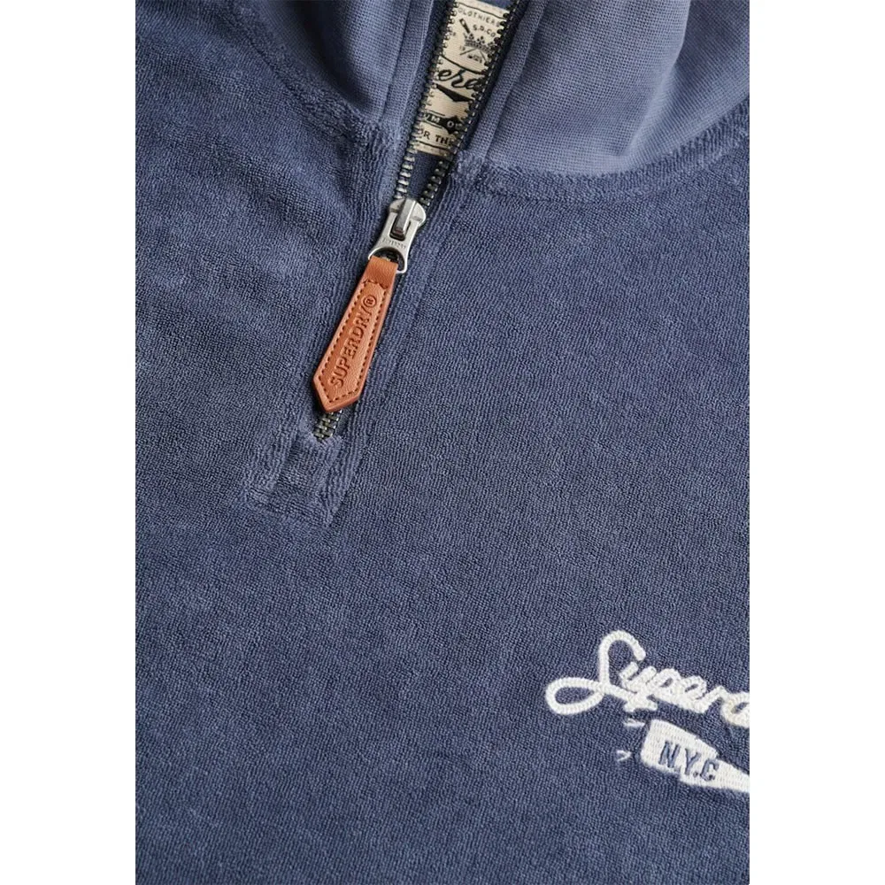 Худи на молнии Superdry Heritage Terry half zip, синий — фото 2