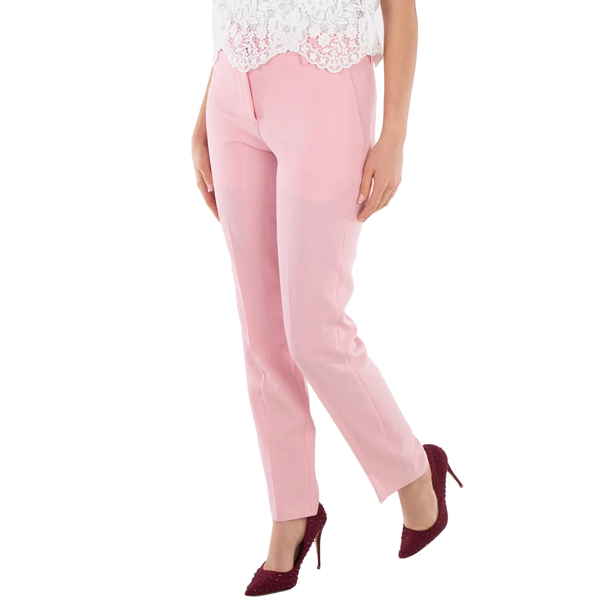 Брюки прямого кроя Aimie Tailored Straight Leg Wool Burberry, Seashell Pink — фото 3