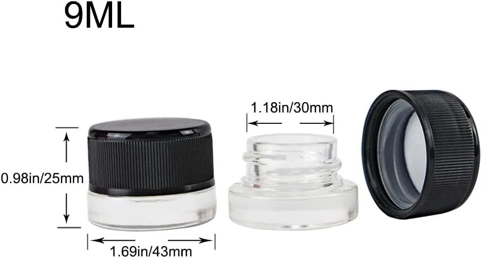 Кремовая баночка стеклянная Jarvials, набор 10 шт, 9 мл, Black — фото 2