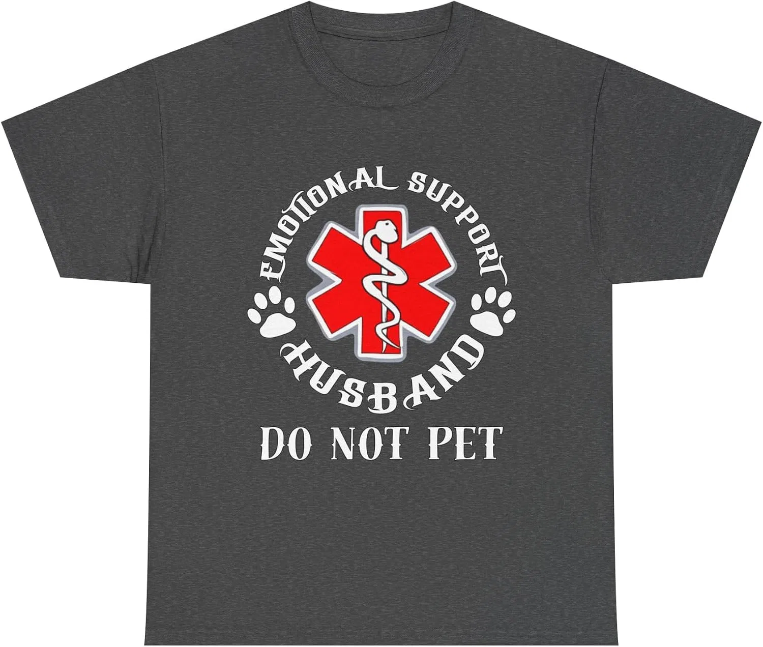 Футболка с принтом Emotional Support Husband Gildan, Dark Heather