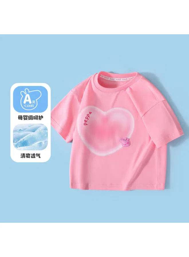 Футболка детская с коротким рукавом с принтом Peppa Pig, розовый — фото 2