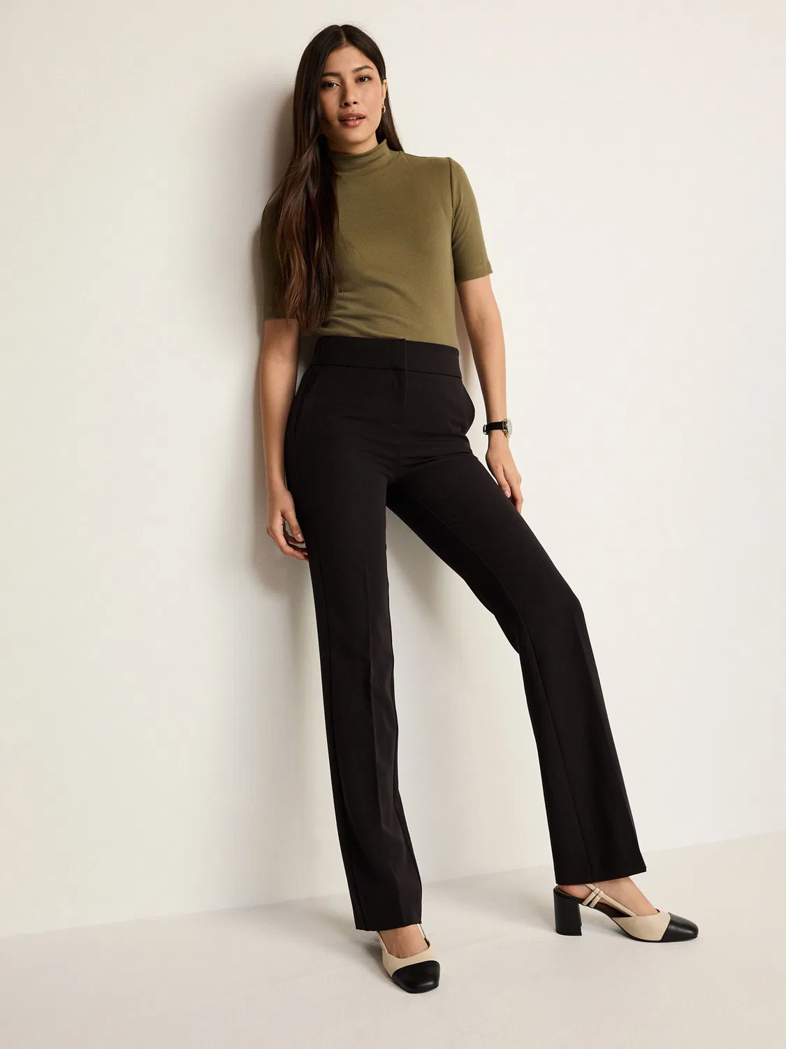 Брюки-клеш Black Bootcut Tailored Trousers Next, черный
