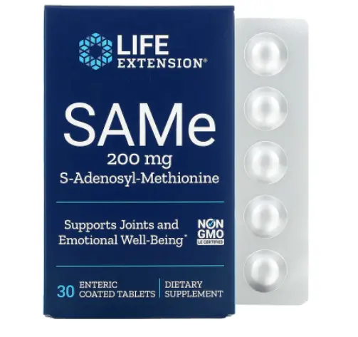 

SAMe S-аденозил-метионин 200 мг 30 таблеток Life Extension