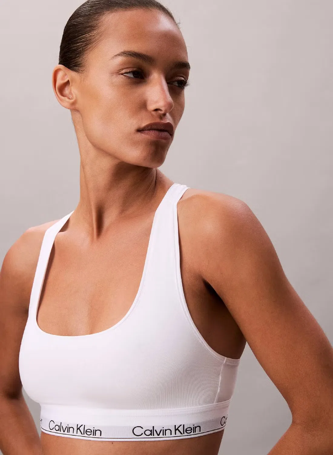 Бюстгальтер без косточек Icon Cotton Modal, Calvin Klein, белый — фото 3