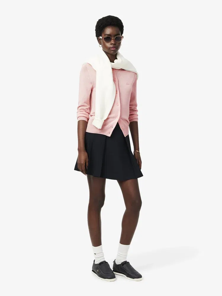 Кардиган женский LACOSTE Light Pink, хлопковый, с круглым вырезом — фото 4