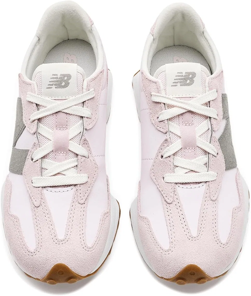 Детские кроссовки для девочек 327 New Balance, Pink Salt/Dark Silver Metallic — фото 2