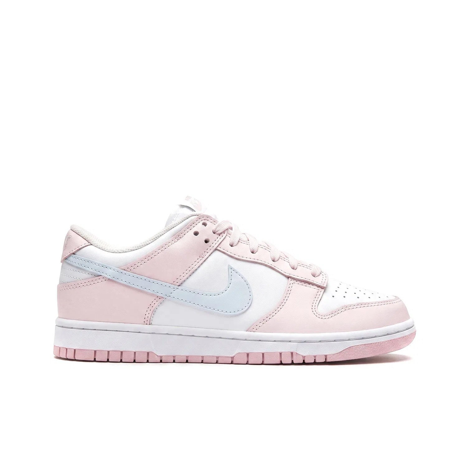 Детские кроссовки для скейтбординга с кожаным верхом Nike Dunk Low Junior, White Pink Blue-Box — фото 4