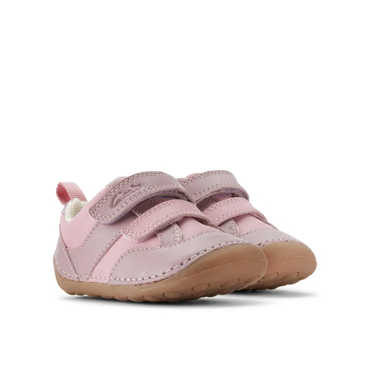 Детские кроссовки с липучкой Tiny Sky T. Clarks, Pink — фото 4