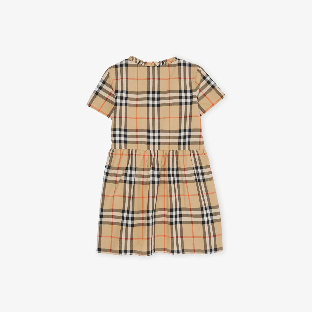 Хлопковое платье в клетку со сборками, размер 6 месяцев - 3 года Burberry — фото 3