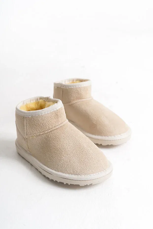 Детские ботинки для девочек на меху Moda Lime, Beige — фото 2