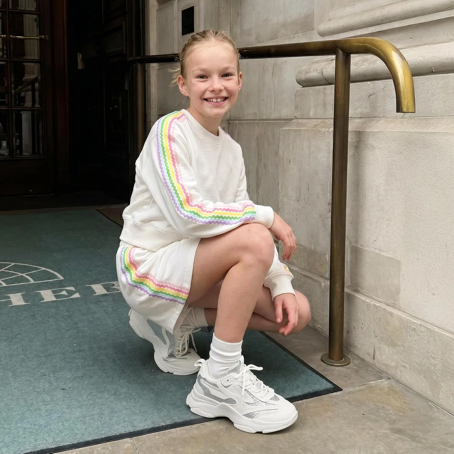 Детские кроссовки для девочек с прозрачной подошвой DREAM PAIRS, White — фото 2