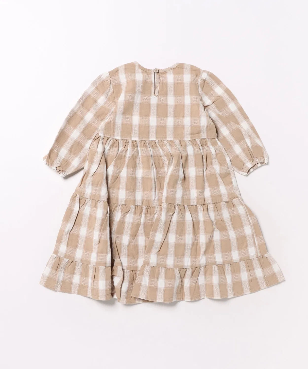 Детское платье-макси с воланами Gillian Dress Putty Plaid Mag., Beige — фото 2