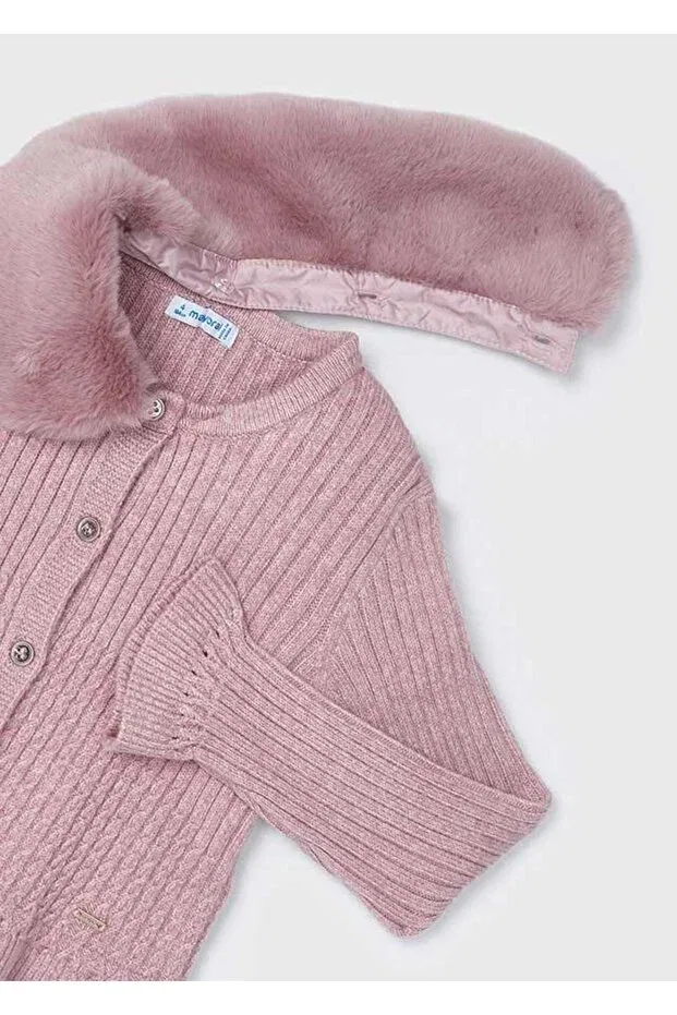 Детское платье-кардиган для девочек из трикотажа Mayoral, Pink — фото 3