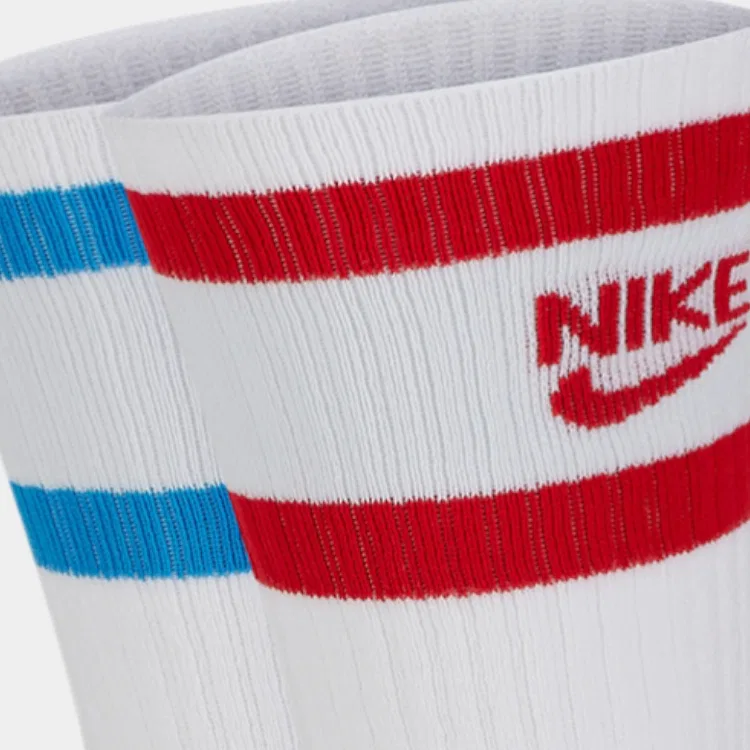 Детские носки спортивные с логотипом, комплект из 2 пар, Nike, Red/Blue — фото 3