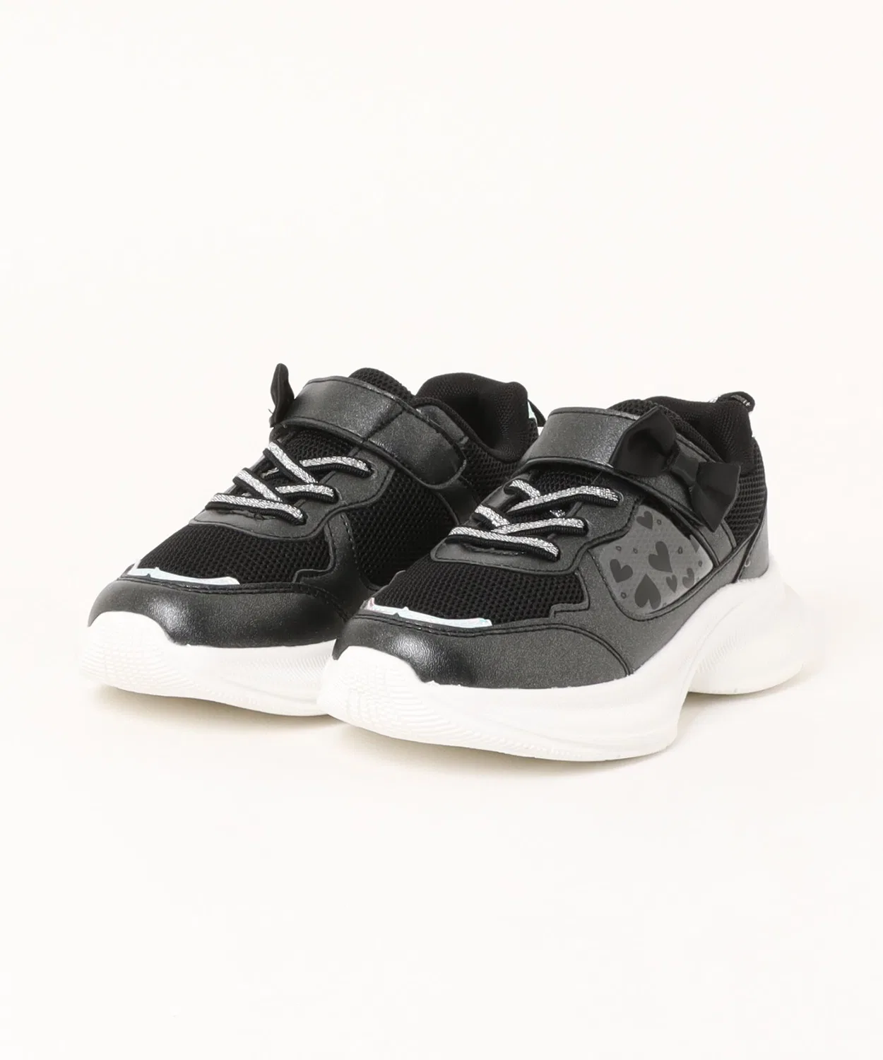Детские кроссовки на толстой подошве с липучкой Dad Sneakers Parade, Black