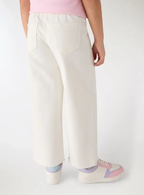Брюки джинсовые Pantalon Terranova, Bianco Lana, белый — фото 3