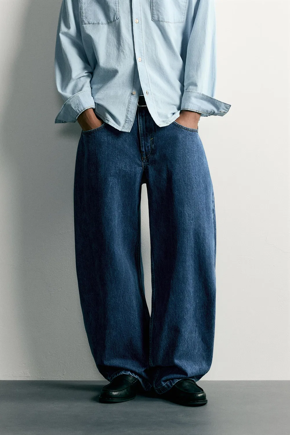 Джинсы Balloon Fit ZARA, Blue — фото 2