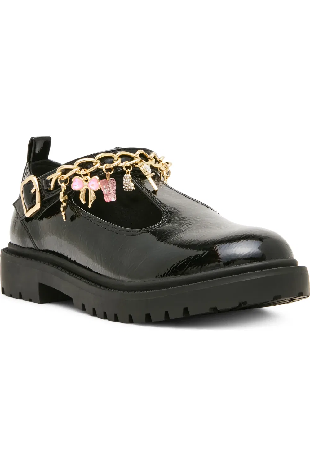 Детские туфли Мэри Джейн на рифленой подошве JLUNDIN Steve Madden, черный