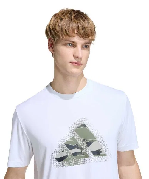 Мужская футболка с принтом Climacool Camo Modern Logo Graphic Adidas, Белый — фото 4