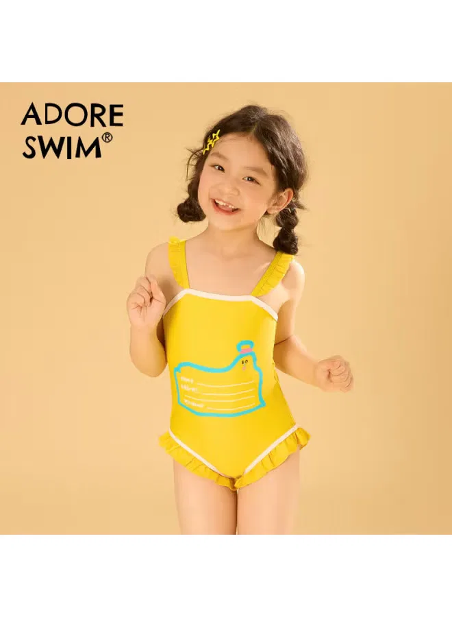 Купальник детский слитный быстросохнущий Adoreswim, желтый