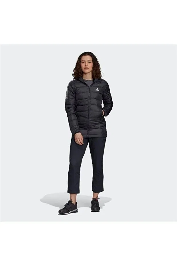 Женское пальто с капюшоном длинное Adidas, Black
